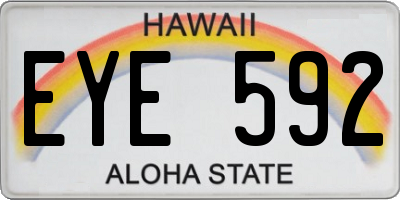 HI license plate EYE592