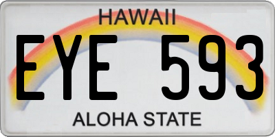 HI license plate EYE593