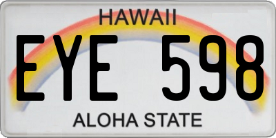 HI license plate EYE598