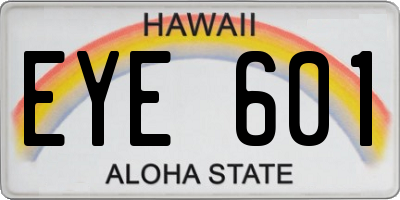 HI license plate EYE601