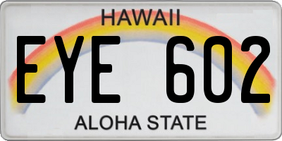 HI license plate EYE602