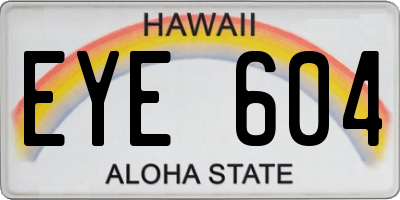 HI license plate EYE604