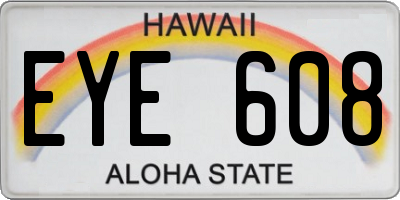 HI license plate EYE608