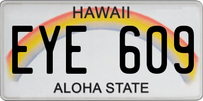 HI license plate EYE609