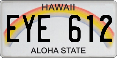 HI license plate EYE612