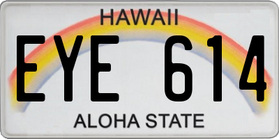 HI license plate EYE614