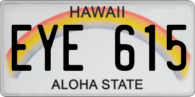 HI license plate EYE615