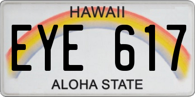 HI license plate EYE617