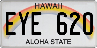 HI license plate EYE620