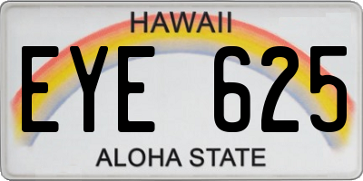 HI license plate EYE625