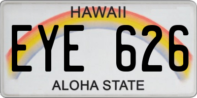 HI license plate EYE626