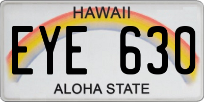 HI license plate EYE630