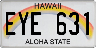 HI license plate EYE631