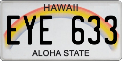 HI license plate EYE633
