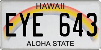 HI license plate EYE643