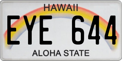 HI license plate EYE644