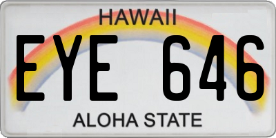 HI license plate EYE646