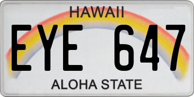 HI license plate EYE647