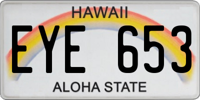 HI license plate EYE653