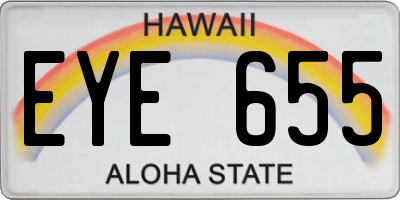 HI license plate EYE655