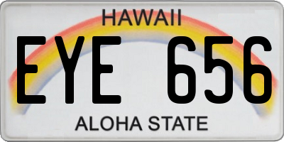HI license plate EYE656