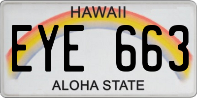 HI license plate EYE663