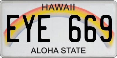 HI license plate EYE669
