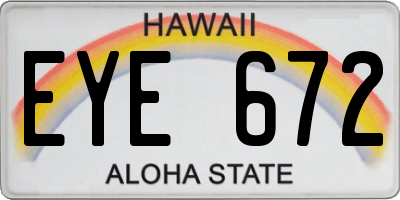 HI license plate EYE672