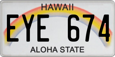 HI license plate EYE674
