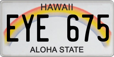 HI license plate EYE675