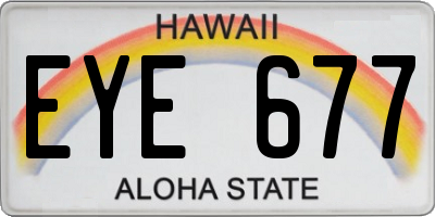 HI license plate EYE677