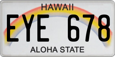 HI license plate EYE678