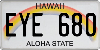 HI license plate EYE680