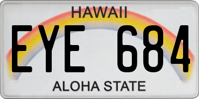 HI license plate EYE684