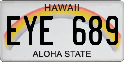 HI license plate EYE689