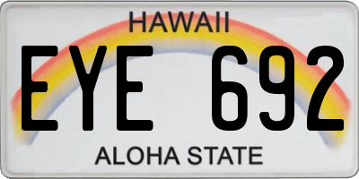 HI license plate EYE692