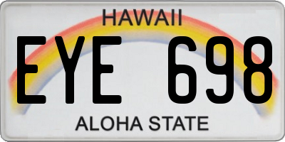 HI license plate EYE698