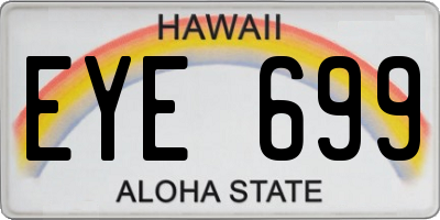 HI license plate EYE699