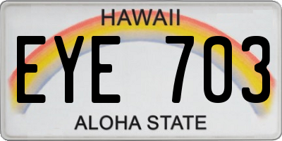HI license plate EYE703