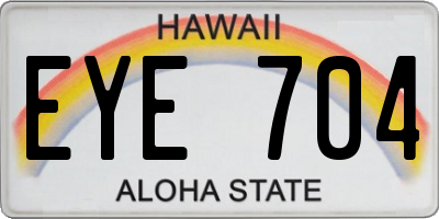 HI license plate EYE704