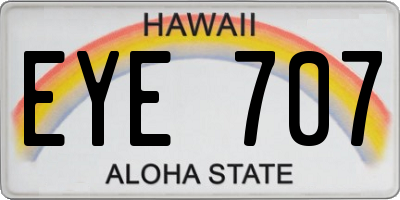 HI license plate EYE707