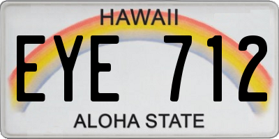HI license plate EYE712
