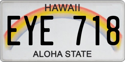 HI license plate EYE718