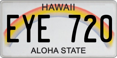 HI license plate EYE720