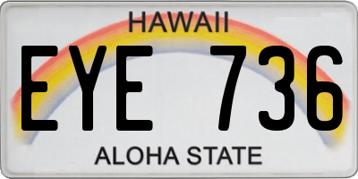 HI license plate EYE736