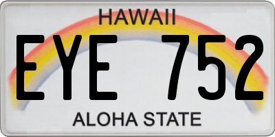 HI license plate EYE752