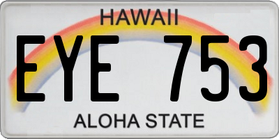 HI license plate EYE753