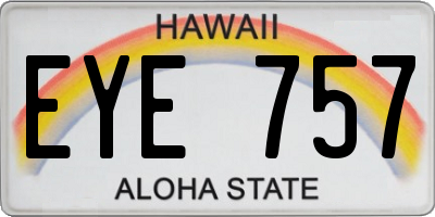 HI license plate EYE757