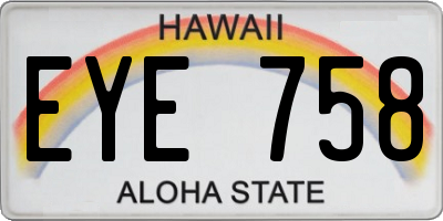 HI license plate EYE758