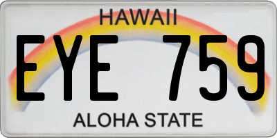 HI license plate EYE759